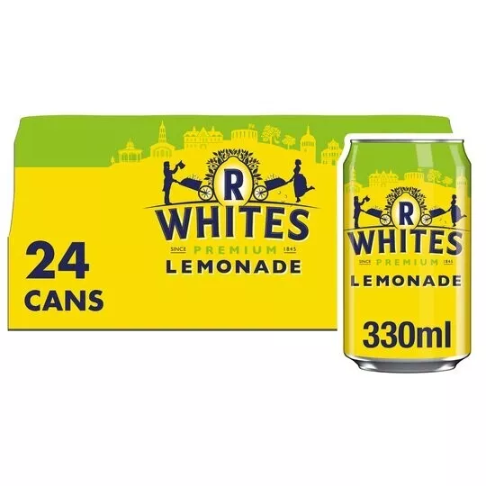 R Whites Lemonade Cans 330ml x 24 3