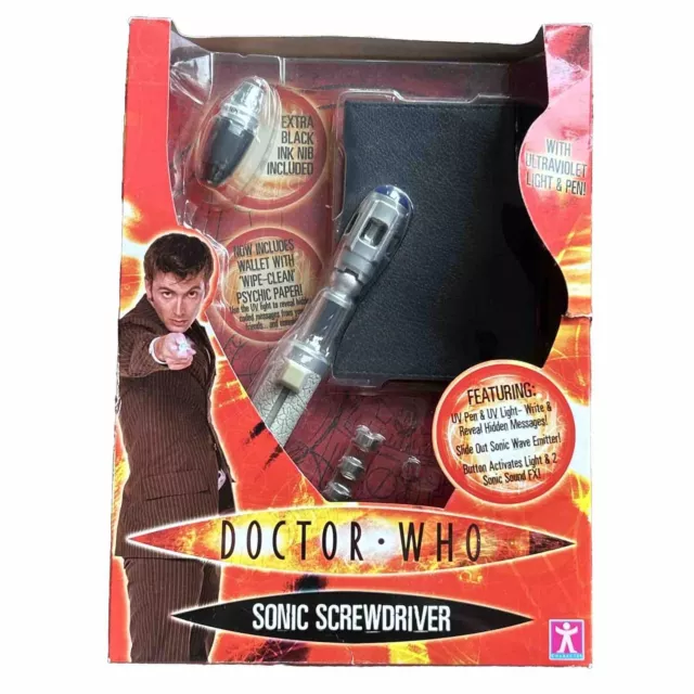 Doctor Who The Tenth Doctor Sonic Screwdriver With Wallet Psychic Paper Pen Ink