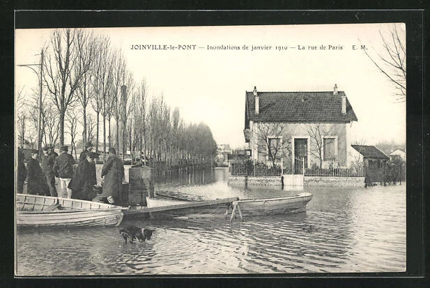 CPA Joinville-le-Pont, inondation / Inondations 1910, La rue de Paris