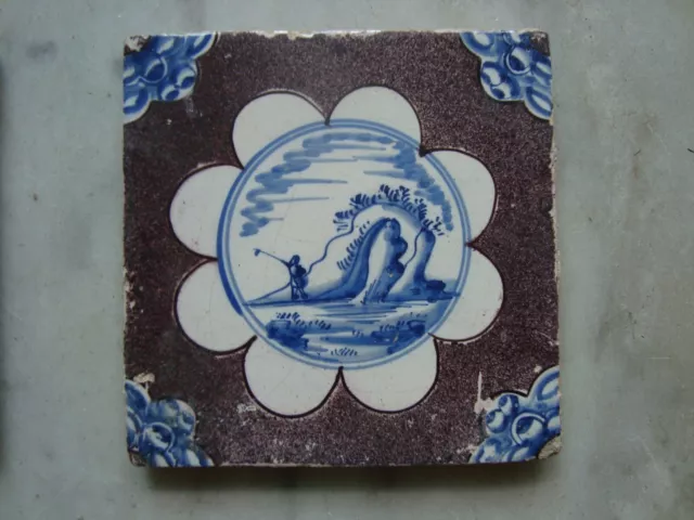 superb late 17th century delft   dutch tiles with landscapes, (2) 3
