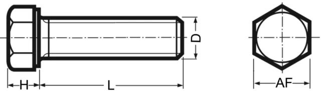 Vis à Tête Hexagonale 3/8-24 UNF X 1 Inox A2 - Hex Tête Casquette Vis (FT) 2