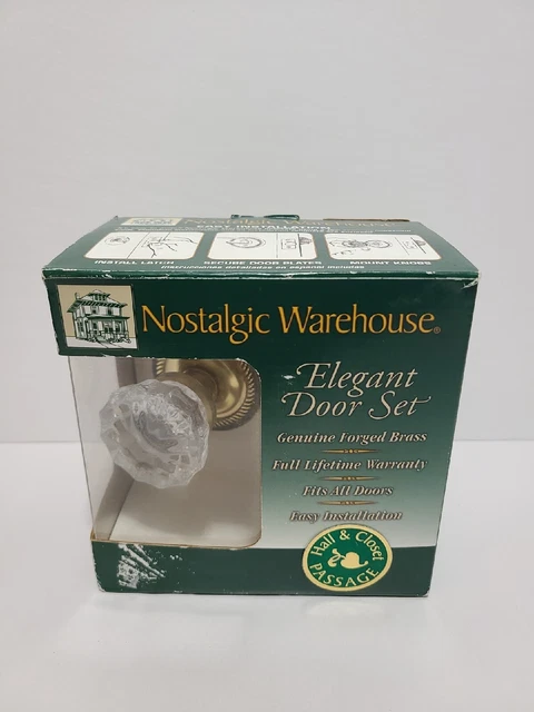 Nostalgic Warehouse Rope Rosette Crystal Knob Set- Antique Brass DBL Dummy