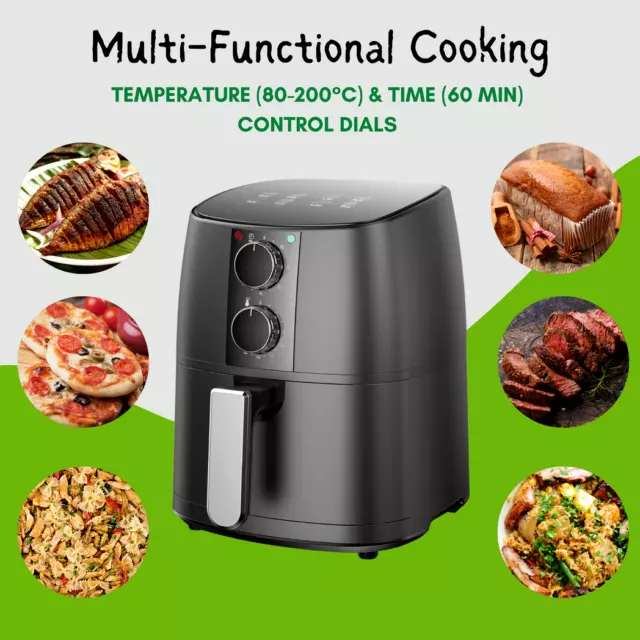 NEW Air Fryer 4L Digital Kitchen Oven Oil Free Low Fat Healthy Frying Cooker