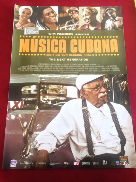 Musica Cubana Kinoplakat Poster A1, Wim Wenders, German Kral, Pio Leiva, Rivera