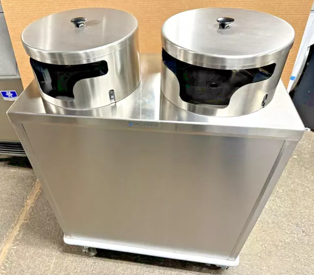 Delfield CAB2-913QT Quick Temp Mobile Enclosed Two Stack Heated Dish Dispenser