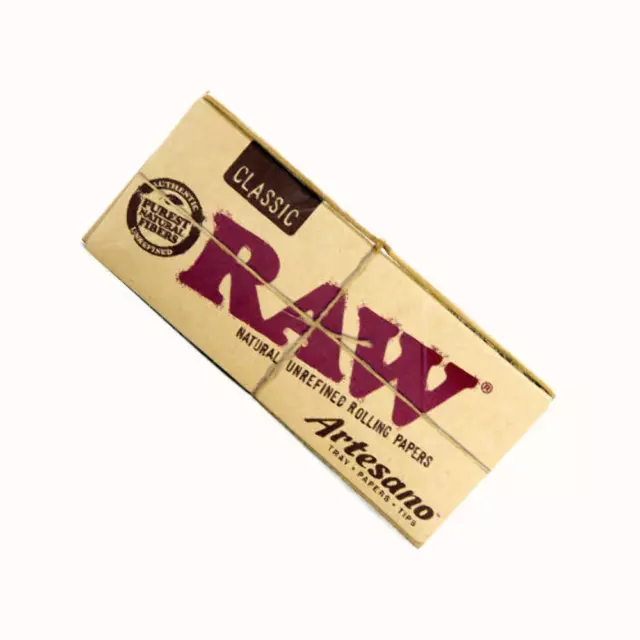 Raw Classic King Size Slim Artesano with Rolling paper, Tray and Tips -Box of 15 3