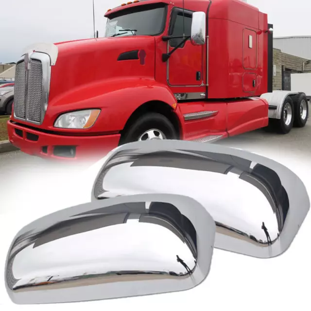 Chrome Door Mirror Cover LH+RH Side For 2008-2016 Kenworth T660 T600 T370 T800