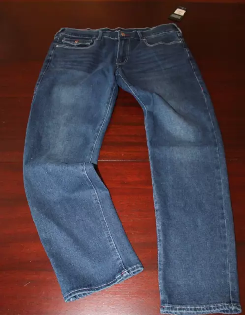 mens true religion geno relaxed slim flap jeans 34x32 nwt dark boreal