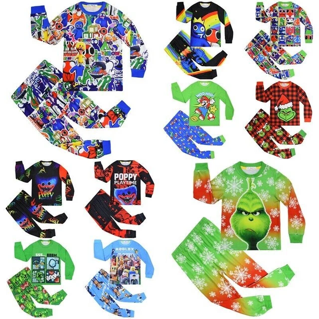 Kids Boys Girls ROBLOX Tops Pants 2Pcs Pjs Set Pajamas Sleepwear Nightwear Gifts