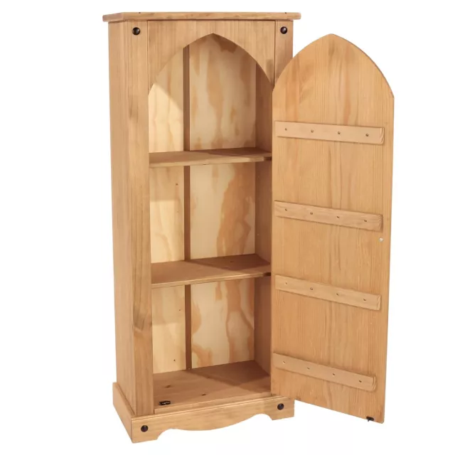 Corona Storage Cupboard Solid Pine 1Door Wooden Mexican Vestry Cabinet Shelving 2