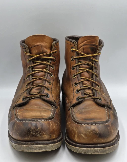 Wing99 RED WING 10875 Classic Moc Toe Work Boots Brown Leather Men’s Size 10 E ...
