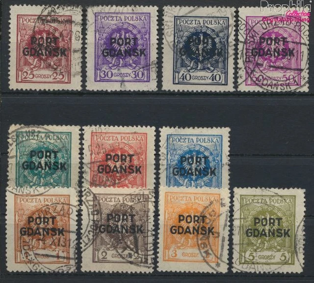 Briefmarken Polnische Post Danzig 1925 Mi 1-11 gestempelt (9975625