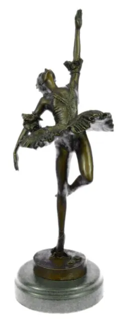 Art Nouveau Original Milo Prima Bailarina Bronce Escultura Mármol Base Figura