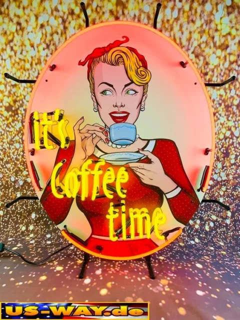 N-0178 Neon " It´s Coffee Time " Schild Leuchtreklame Diner Neonreklame Vintage