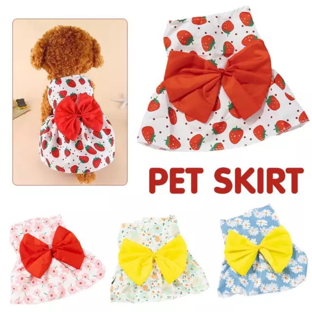 Small Dog Pet Princess Dress Floral Bow Skirt Wedding Clothes Summer G0C7 T3N8