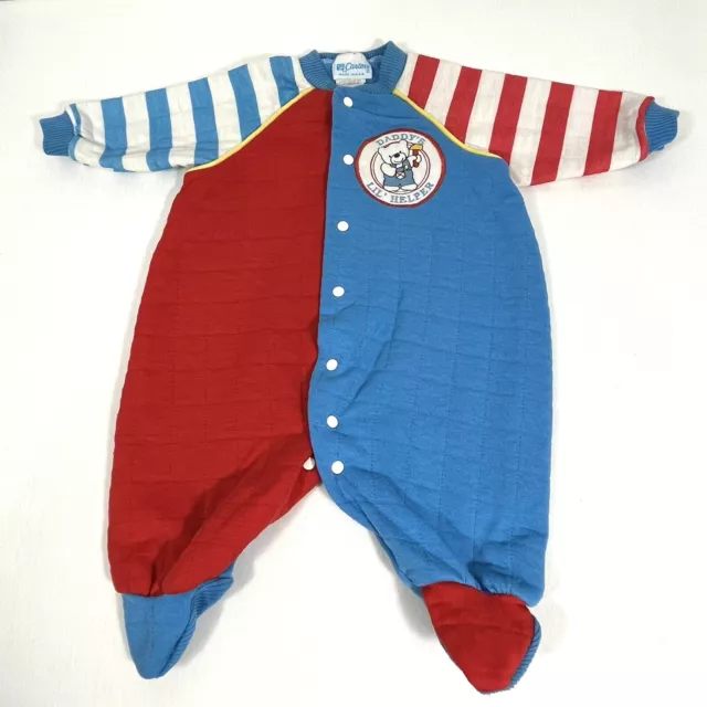 Vintage Carter’s Newborn Footed Outfit Color Block Daddy’s Helper 0-3mo USA Made