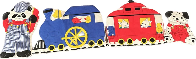 Train Panda Dalmatian ￼Animals Cloth Baby Nursery Decor Vintage Padded 40”x12”