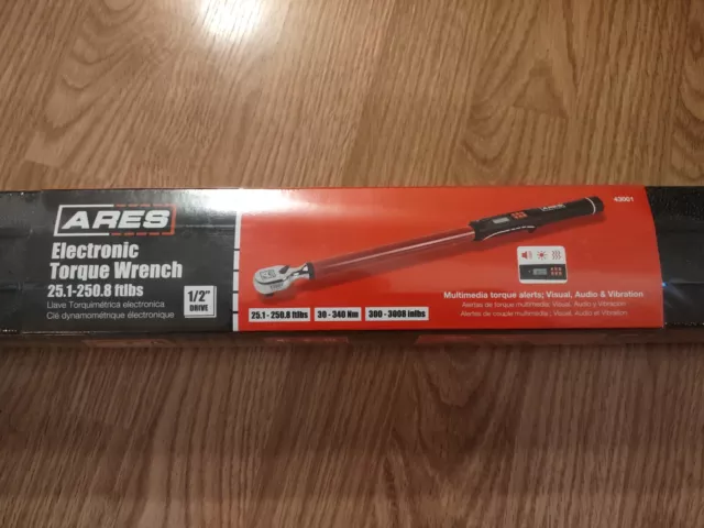 Brand New Ares 43001 1/2" Drive Torque Wrench 25-250 ft/lbs