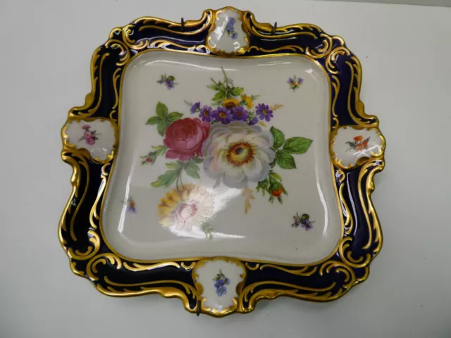 German Bavaria Lindner Kueps Porcelain Hand Painted Floral Plate