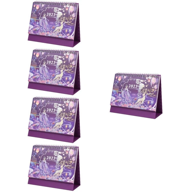 Set of 5 Papier Tischkalender 2023 Büro Desktop-Kalender 2022-2023
