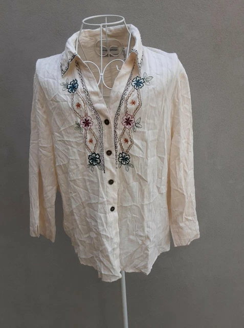 Alfred Dunner Petite camicia shirt donna woman bianco white taglia size 14P