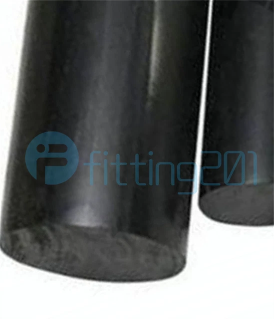 ONE NEW PA Plastic Round Rod Stick Nylon Polyamide 25mm x 250mm Black