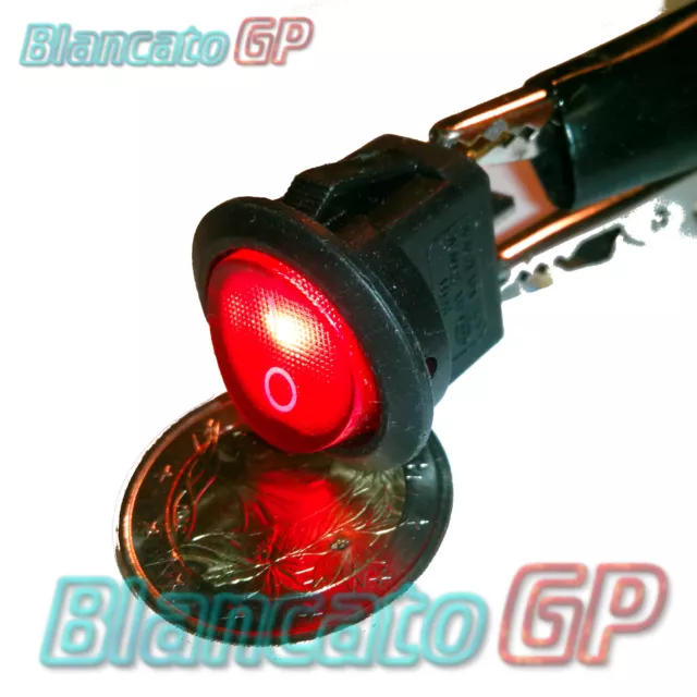 INTERRUTTORE a BILANCIERE SPIA 12V ROSSO ON-OFF auto moto camper switch toggle