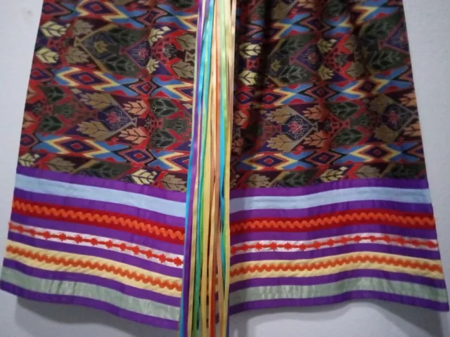 Native American Ribbon Skirt & Hair Tie, Powwow Regalia