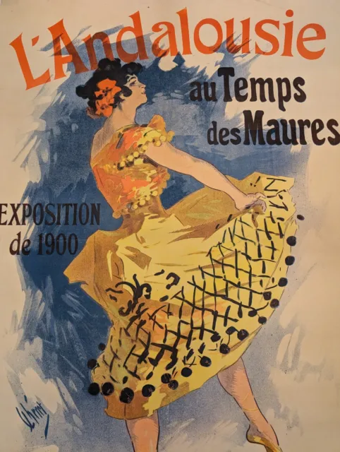 Affiche lithographique ancienne par Jules CHERET "L'Andalousie"