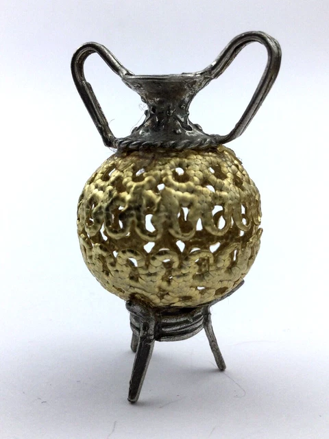 Pequeño Florero de Plata 800 E Metal Artesanía Made IN Italy
