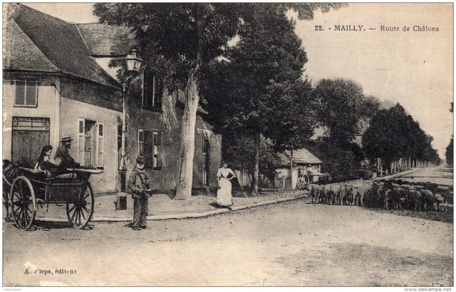 894 - cpa 10 Mailly - route de Chalons