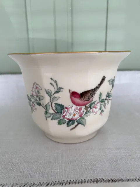 Lenox Serenade Cache Pot Flower Planter Vase - Hand Decorated - 24K Gold