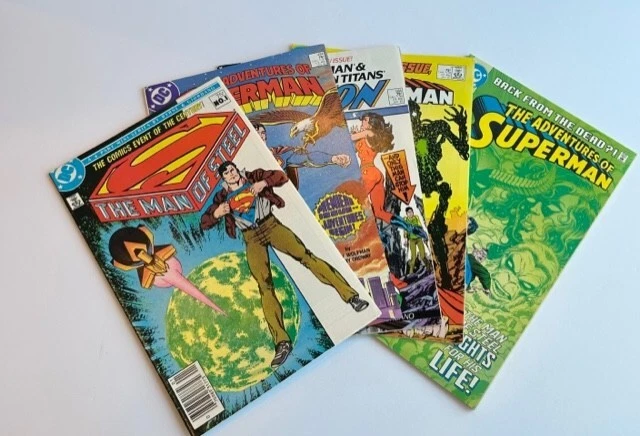 Superman John Byrne Jerry Ordway Man of Steel, Action, Superman Comic LOT of 5