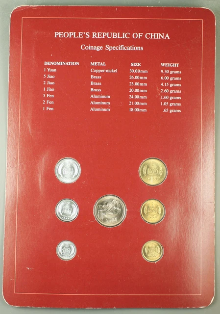 China 1981/1982 7 CLAD/Brass Coin Mint Set Franklin Mint Sealed Package GEM BU