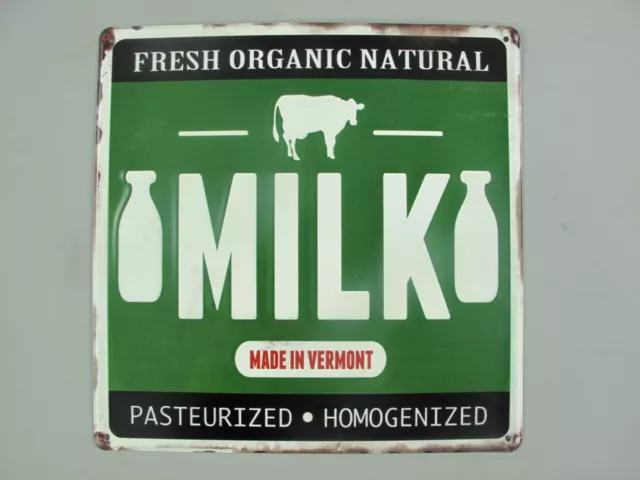 9977750 Peinture Murale Panneau Métallique Vintage Milk Made IN Vermont Relief