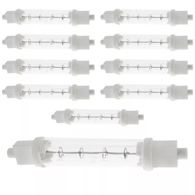 JACKETED HEAT LAMP BULBS 10 x FOOD SAFE GANTRY LIGHTS 200W 120mm R7 PUSH FIT