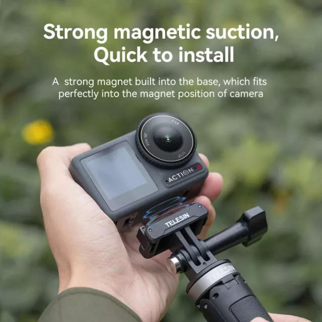 Magnetic Two Claw Adapter Action Camera Accessories for DJI OSMO Action 3/4