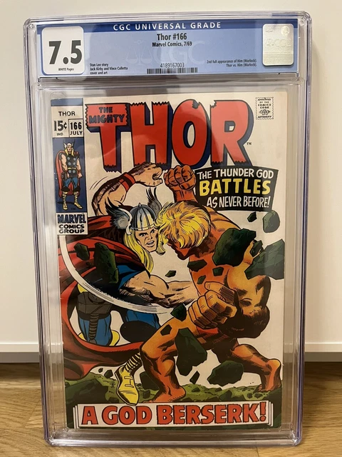 Thor 166 - CGC 7.5 - WP, Marvel Silver Age Key 2nd full Adam Warlock