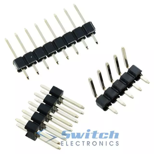 2 to 40 Way - 2.54mm 0.1" Male Pin Header / Single Double Row PCB Connector