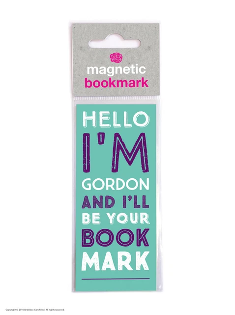 Brainbox Candy Hello I'm Gordon magnetic bookmark cheap gift funny present