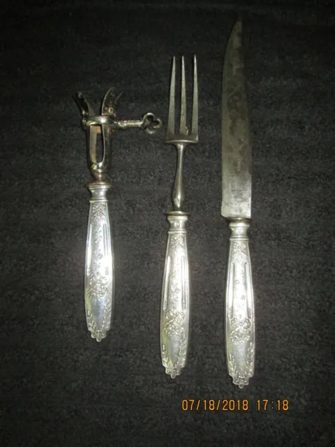 Antique Sterling Silver French Carving set