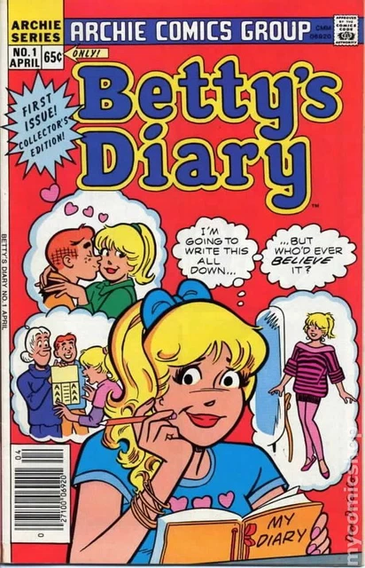 Betty's Diary #1 VG- 3.5 1986 Stock Image Low Grade