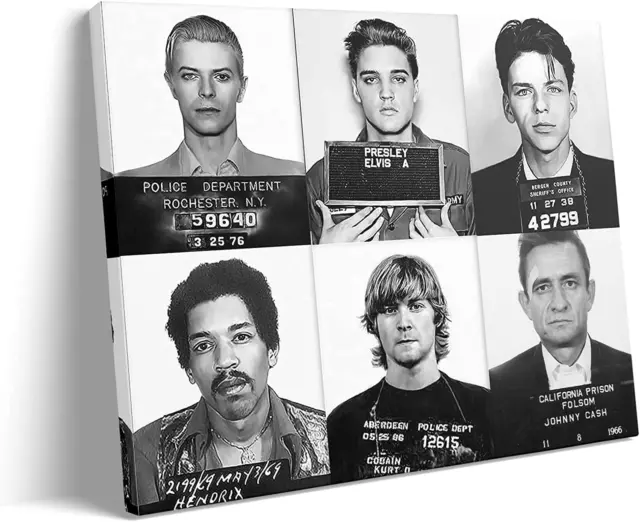 Kurt Cobain, Elvis Presley, Jimi Hendrix, David Bowie, Frank Sinatra, Johnny Cas