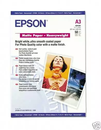 PAPIER EPSON MAT A3 50F 167g S041261 +CADEAUX / matte a3 brillant photo feuilles