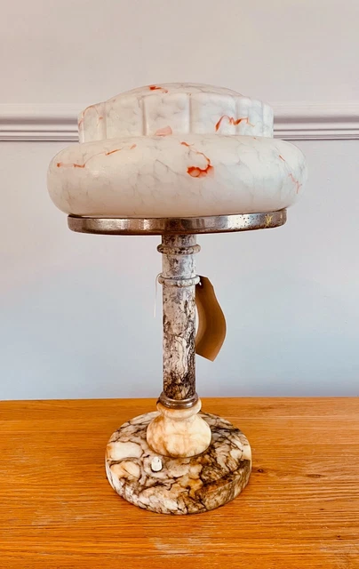 Original large Solid Marble Art Deco Table Lamp from Russia c.1930