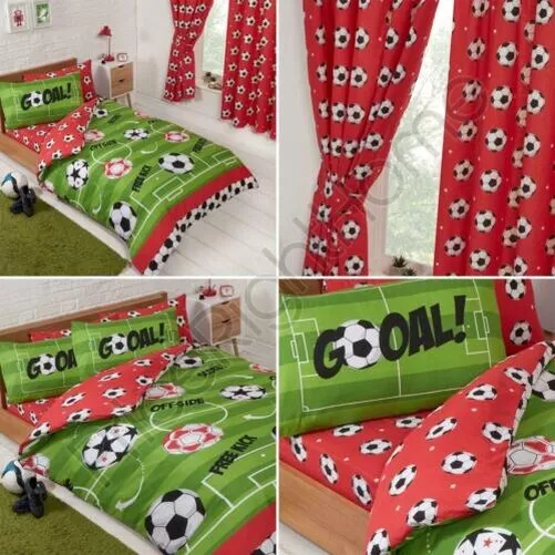 Football Rouge Rideaux / Drap Housse / Set de Couette - Junior Simple Double