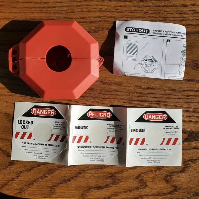 Accuform Signs KDD471 STOPOUT Gate Valve Lockout, Fits 2.5-5"
