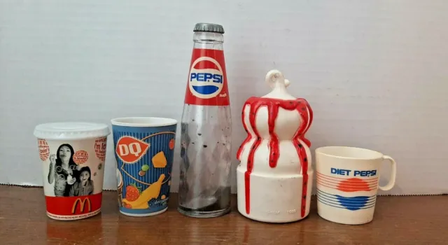 Lot of 5 Plastic Toy Pretend Play Kitchen Food Diet Pepsi-McDonald's-Dairy Queen