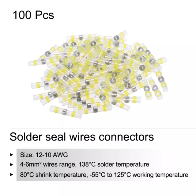 Conectores de sellado de soldadura 100 piezas 12-10 AWG impermeable conector reductor de calor 3