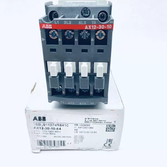 Abb Ax12-30-10-84 1Sbl911074R8410 Contactor 110V50Hz/110-120V60Hz